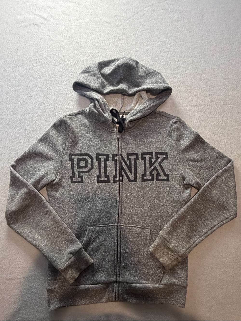 Victoria’s Secret PINK Gray Varsity Logo Zip Hoodie XS